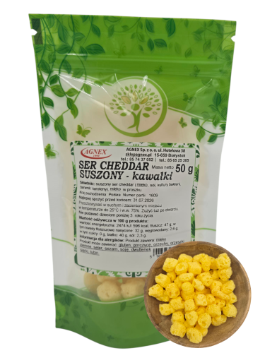 Ser cheddar suszony kawałki 50g